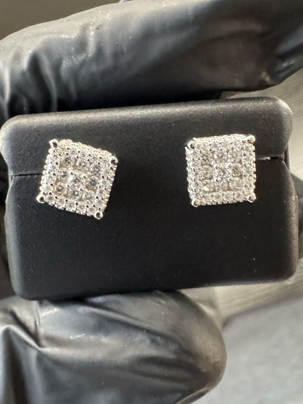 925 Sterling Silver With Rhodium Finish 2.00 CTW Moissanite Earrings